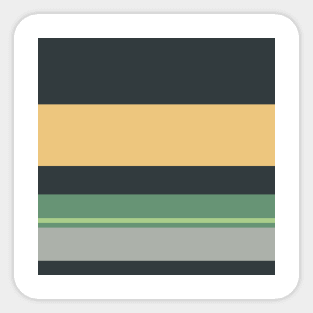 A great joint of Silver Foil, Charcoal, Slate Green, Pale Olive Green and Sand stripes. Sticker